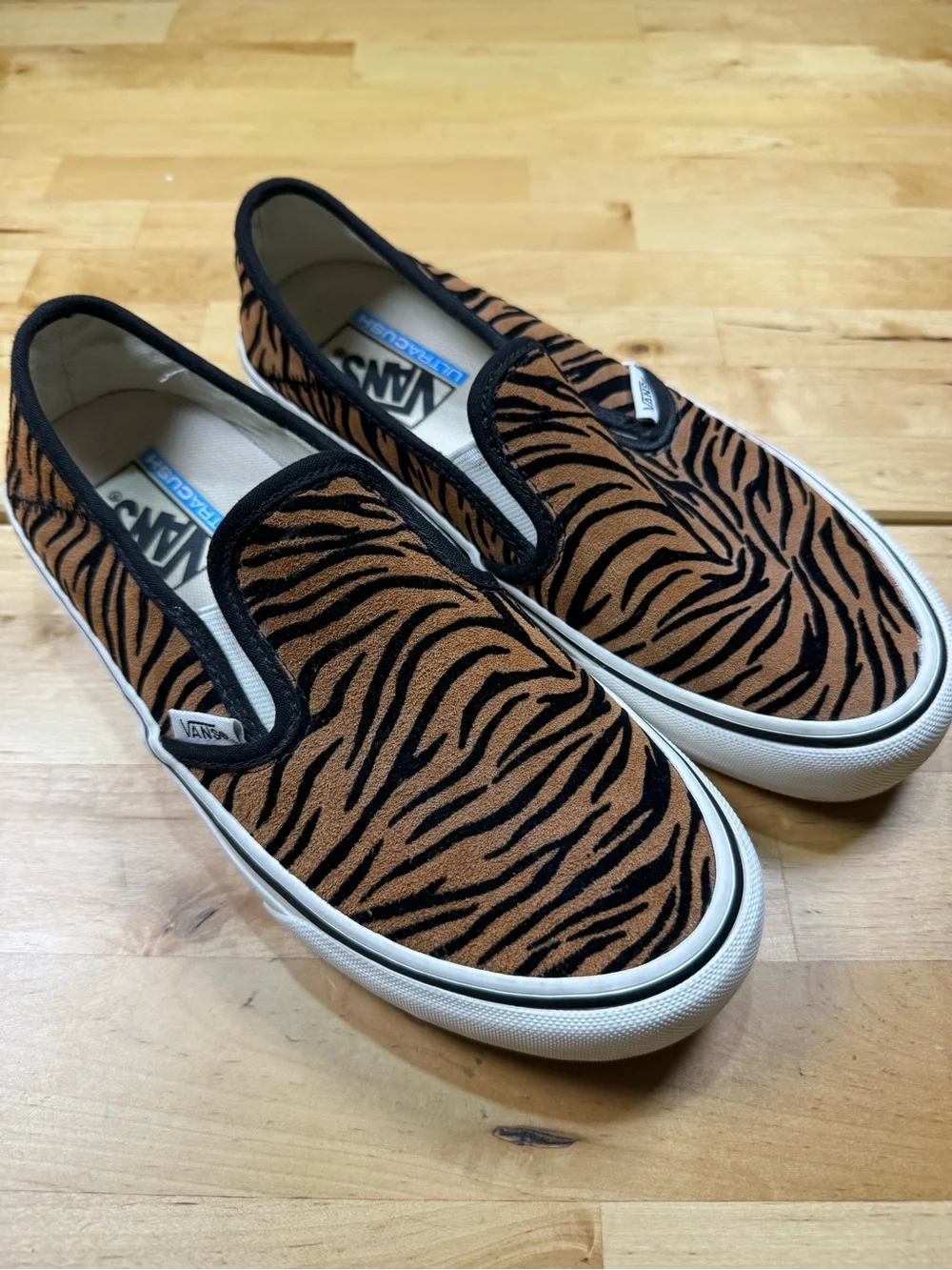 Vans Women’s UltraCush Slip-On Tiger Stripe Sneakers
